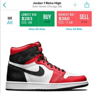 Sold 🔥Jordan - Satin Snake Skin Wmn 8.5🔥